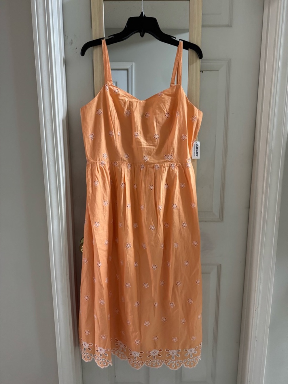 Old Navy Peach Smocked V-Neck Midi Dress NWT